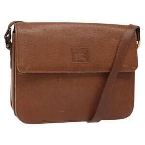 Burberry Shoulder Bag Leather Brown Gold